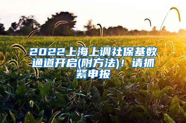 2022上海上调社保基数通道开启(附方法)！请抓紧申报