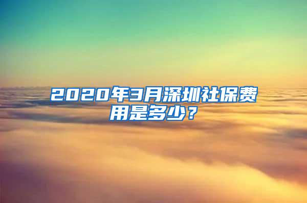 2020年3月深圳社保费用是多少？