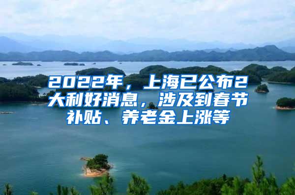 2022年，上海已公布2大利好消息，涉及到春节补贴、养老金上涨等