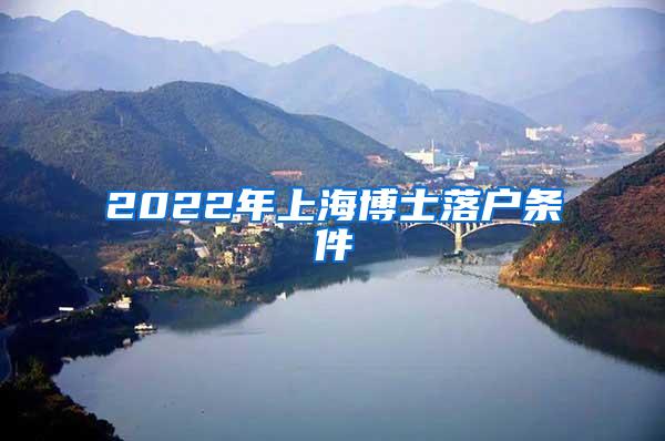 2022年上海博士落户条件