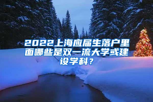 2022上海应届生落户里面哪些是双一流大学或建设学科？
