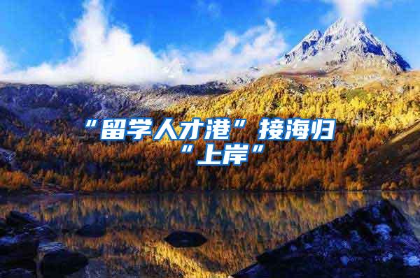 “留学人才港”接海归“上岸”