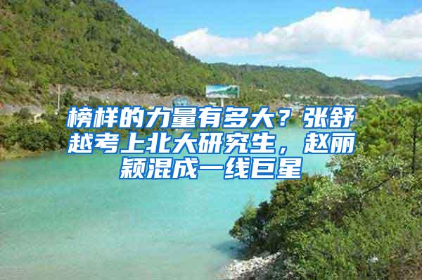 榜样的力量有多大？张舒越考上北大研究生，赵丽颖混成一线巨星