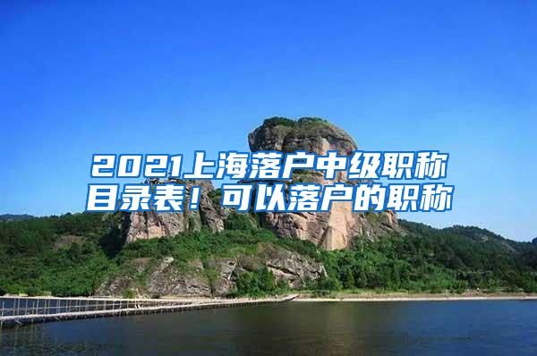 2021上海落户中级职称目录表！可以落户的职称