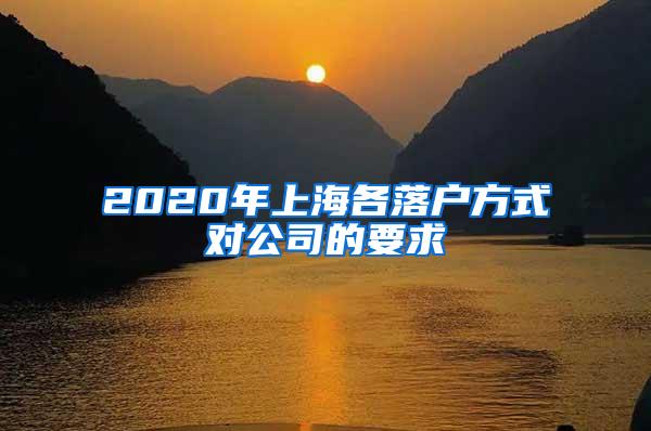 2020年上海各落户方式对公司的要求