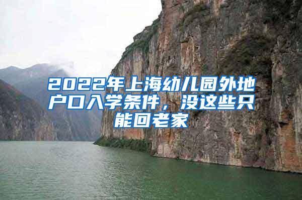 2022年上海幼儿园外地户口入学条件，没这些只能回老家