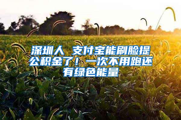 深圳人 支付宝能刷脸提公积金了！一次不用跑还有绿色能量