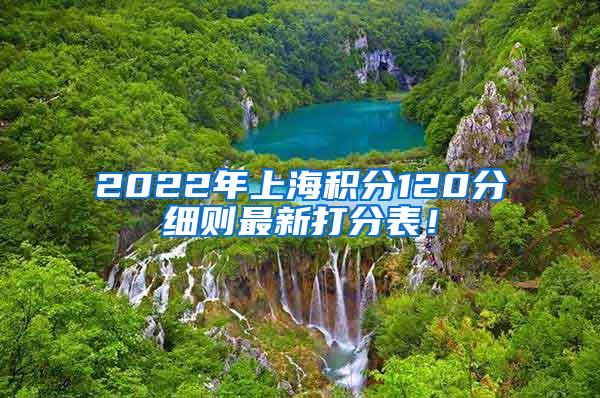 2022年上海积分120分细则最新打分表！