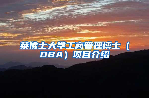 莱佛士大学工商管理博士（DBA）项目介绍