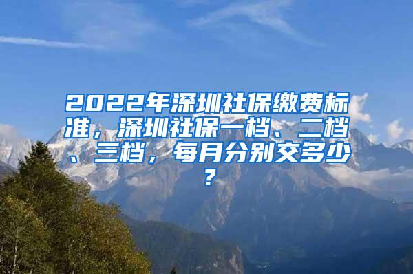 2022年深圳社保缴费标准，深圳社保一档、二档、三档，每月分别交多少？
