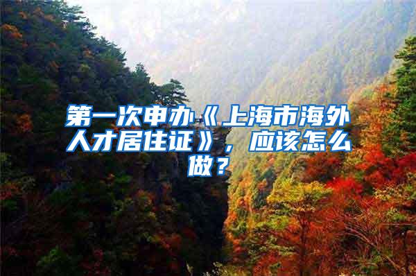 第一次申办《上海市海外人才居住证》，应该怎么做？