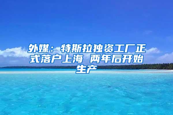 外媒：特斯拉独资工厂正式落户上海 两年后开始生产