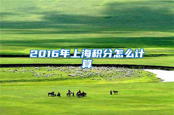 2016年上海积分怎么计算