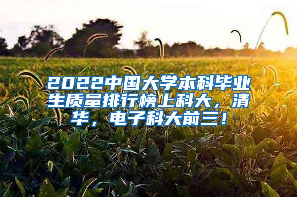 2022中国大学本科毕业生质量排行榜上科大，清华，电子科大前三！
