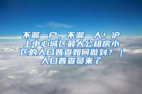 不漏一户，不漏一人！沪上中心城区最大公租房小区的人口普查如何做到？｜人口普查员来了