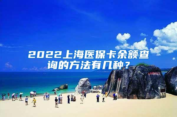 2022上海医保卡余额查询的方法有几种？