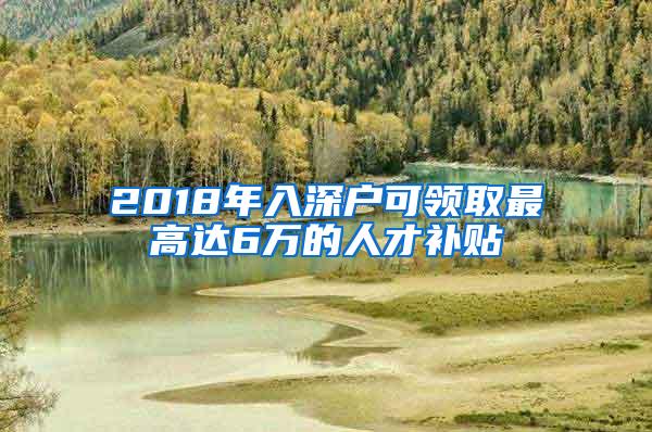 2018年入深户可领取最高达6万的人才补贴