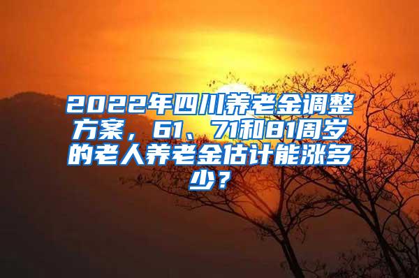 2022年四川养老金调整方案，61、71和81周岁的老人养老金估计能涨多少？