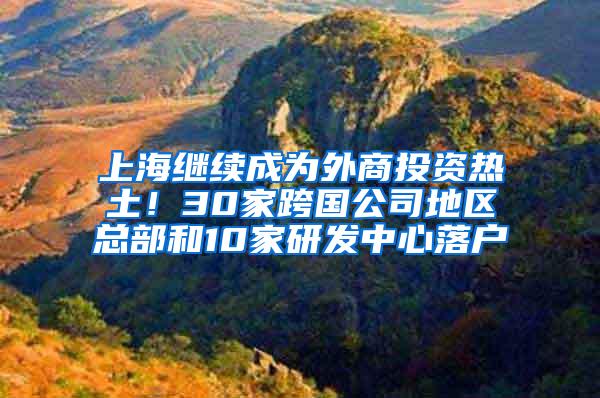 上海继续成为外商投资热土！30家跨国公司地区总部和10家研发中心落户