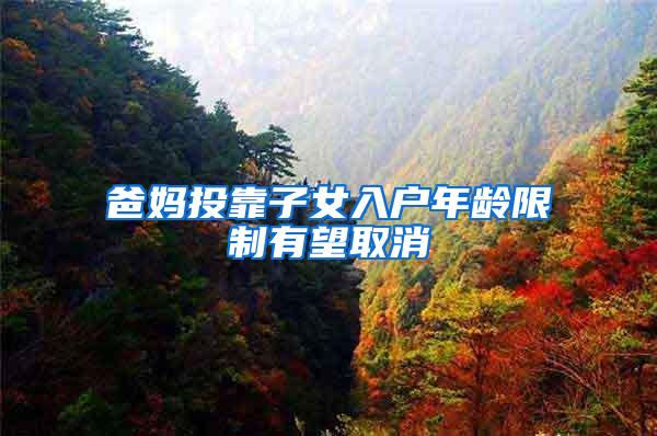爸妈投靠子女入户年龄限制有望取消