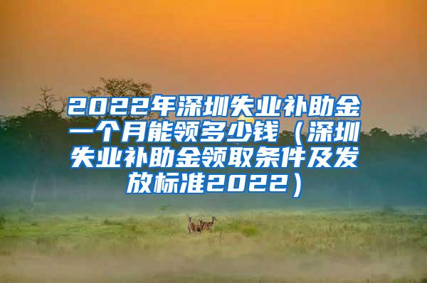 2022年深圳失业补助金一个月能领多少钱（深圳失业补助金领取条件及发放标准2022）