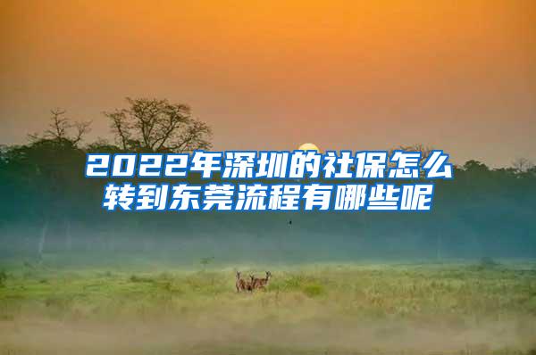 2022年深圳的社保怎么转到东莞流程有哪些呢