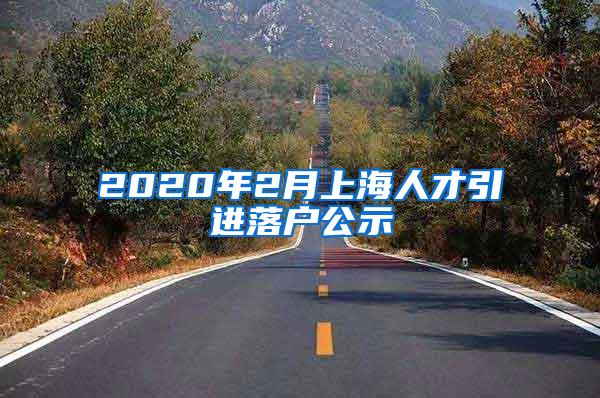 2020年2月上海人才引进落户公示