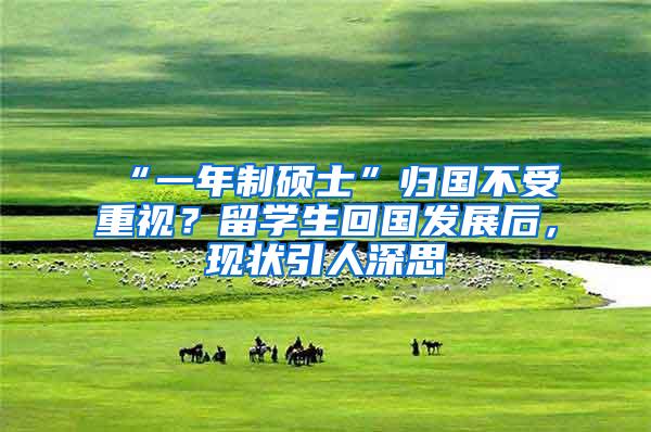 “一年制硕士”归国不受重视？留学生回国发展后，现状引人深思