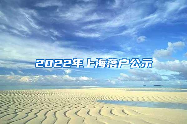 2022年上海落户公示