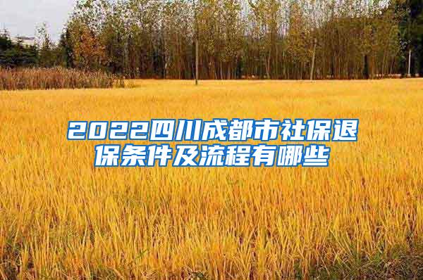 2022四川成都市社保退保条件及流程有哪些