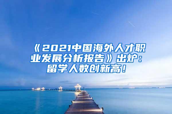 《2021中国海外人才职业发展分析报告》出炉：留学人数创新高！