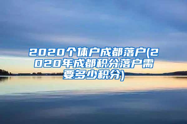 2020个体户成都落户(2020年成都积分落户需要多少积分)