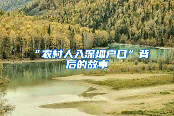 “农村人入深圳户口”背后的故事