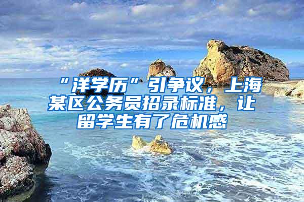 “洋学历”引争议，上海某区公务员招录标准，让留学生有了危机感