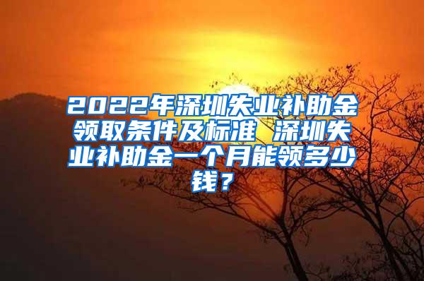 2022年深圳失业补助金领取条件及标准 深圳失业补助金一个月能领多少钱？