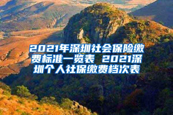 2021年深圳社会保险缴费标准一览表 2021深圳个人社保缴费档次表