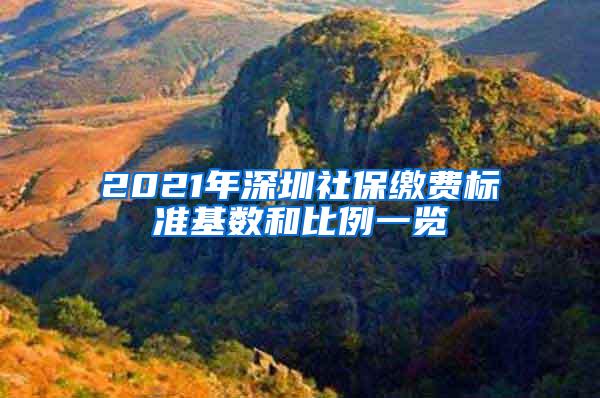 2021年深圳社保缴费标准基数和比例一览