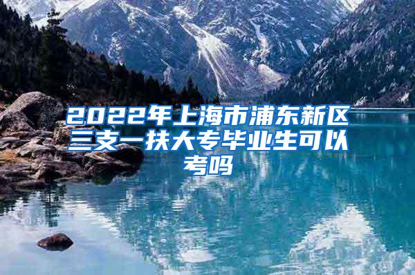 2022年上海市浦东新区三支一扶大专毕业生可以考吗