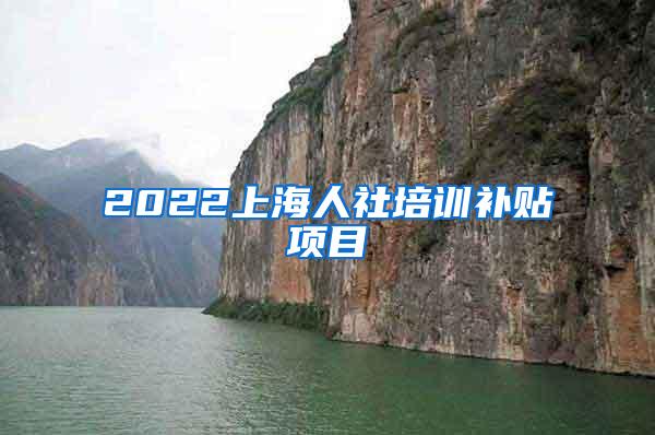 2022上海人社培训补贴项目