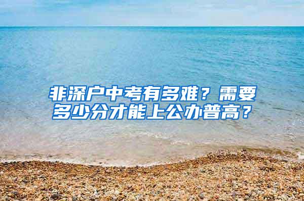 非深户中考有多难？需要多少分才能上公办普高？
