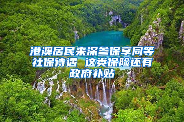 港澳居民来深参保享同等社保待遇 这类保险还有政府补贴