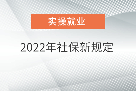 2022年社保新规定