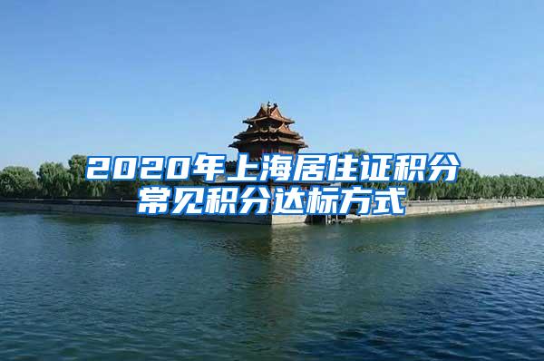 2020年上海居住证积分常见积分达标方式