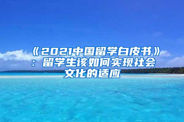 《2021中国留学白皮书》：留学生该如何实现社会文化的适应