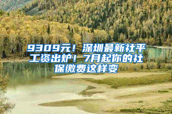 9309元！深圳最新社平工资出炉！7月起你的社保缴费这样变