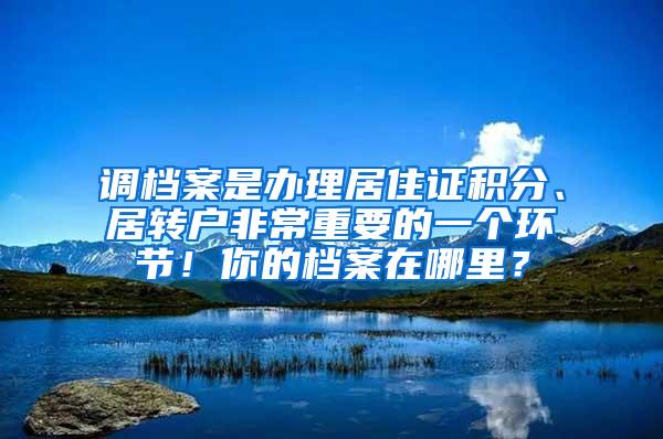 调档案是办理居住证积分、居转户非常重要的一个环节！你的档案在哪里？