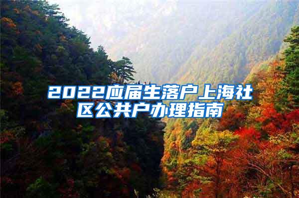 2022应届生落户上海社区公共户办理指南