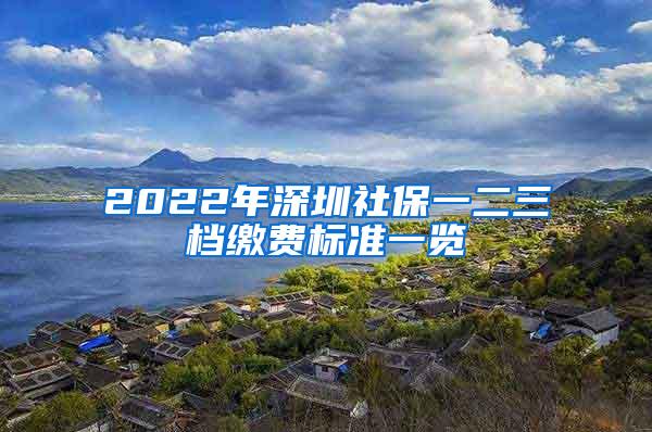 2022年深圳社保一二三档缴费标准一览