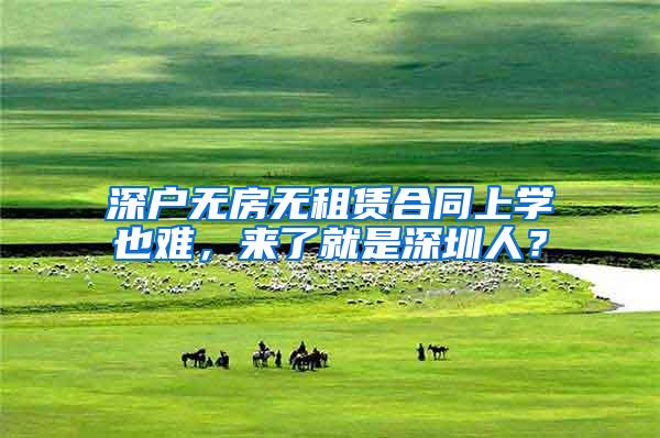 深户无房无租赁合同上学也难，来了就是深圳人？