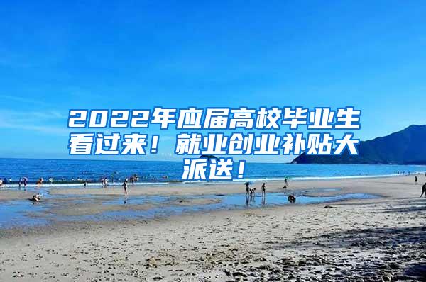 2022年应届高校毕业生看过来！就业创业补贴大派送！